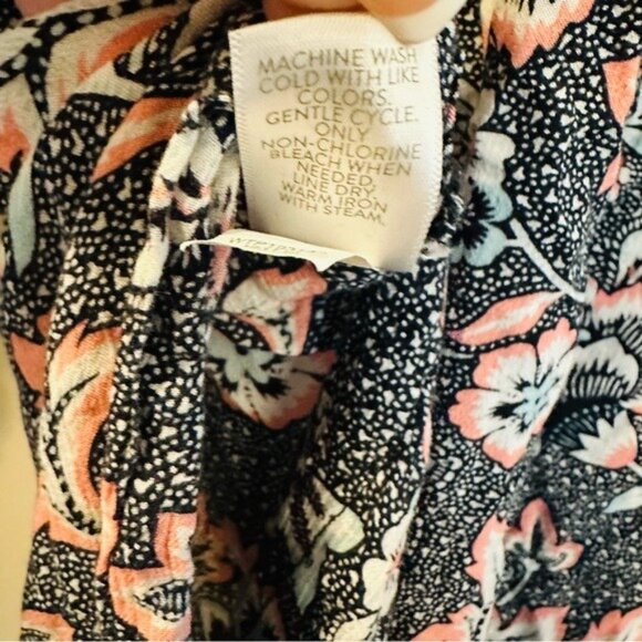 J. Jill Marvelflor Floral Tunic Rayon Side Slit Blouse Women’s Size PL - Picture 14 of 15